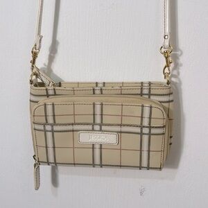 JESSICA PLAIDES CROSSBODY SMALL PURSE WALLET IN CREAM